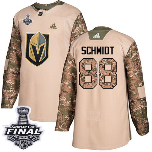Adidas Golden Knights #88 Nate Schmidt Camo Authentic Veterans Day 2018 Stanley Cup Final Stitched NHL Jersey